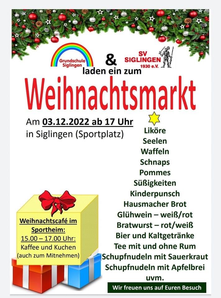 Read more about the article 03.12.22 ab 17 Uhr Weihnachtsmarkt in Siglingen
